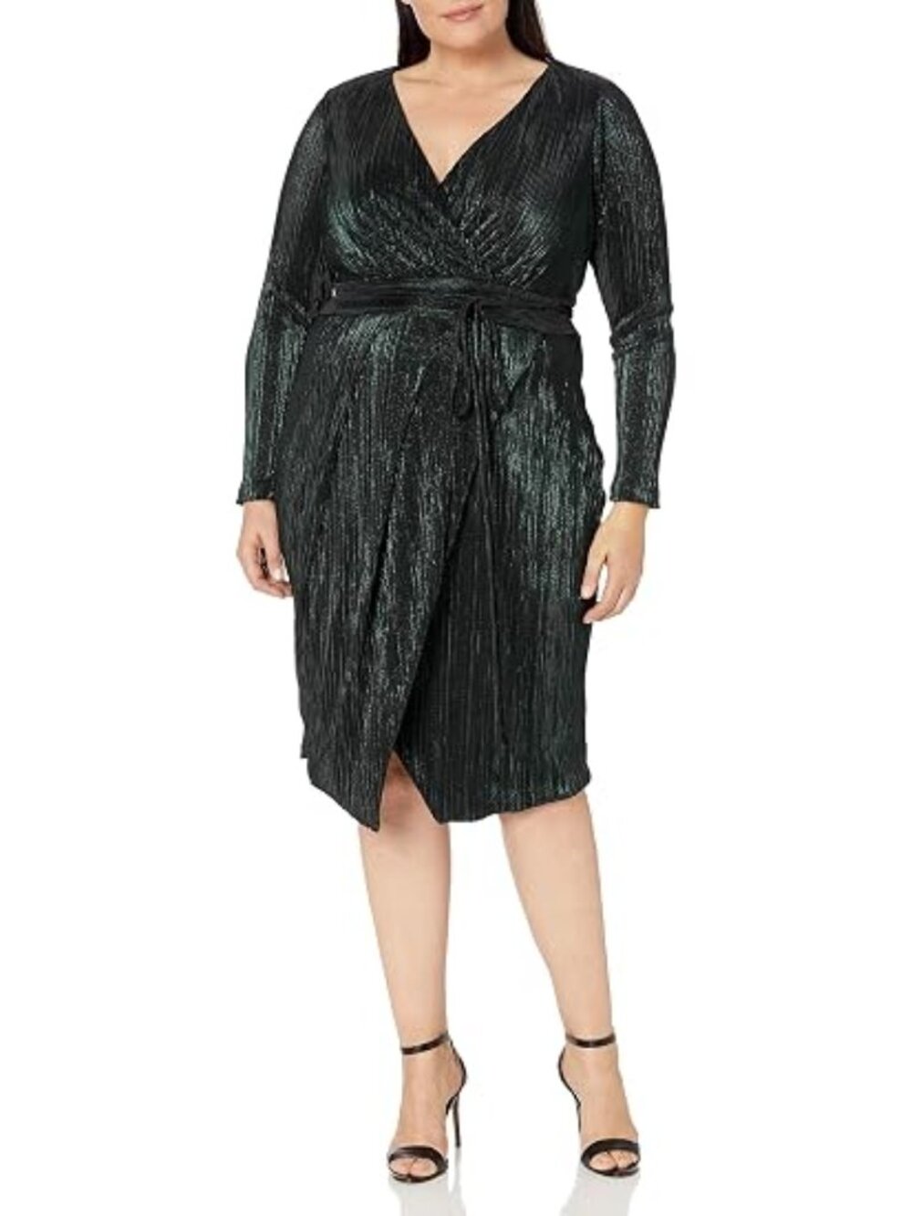 Rachel Roy x Addition Elle 3X Emerald Metallic Wrap Dress NWT